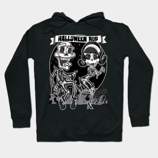 Skeletons dancing in the cemetery at the Halloween Bop Hoodie